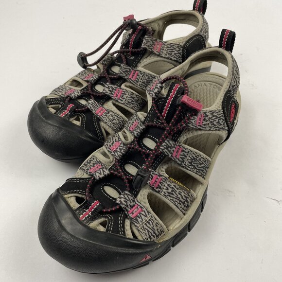 Keen Newport H2  Sandals Women 8.5 Hiking Grey Pink Black Closed Toe Waterproof - Picture 2 of 13